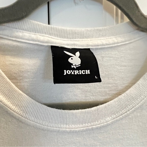 JOYRICH X Playboy Glitter Logo Tee in White - Picture 4 of 5